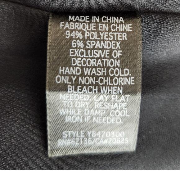 Vintage Guess Jeans Stretch Beaded Satin Dress w Velvet Trim - Picture 6 of 7